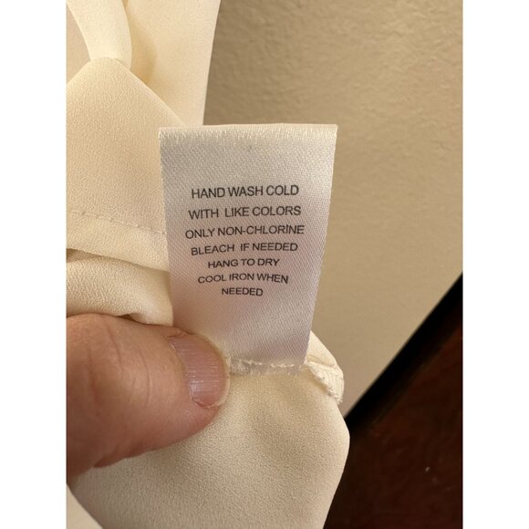 Daniel Rainn Womens Off-White Blouse Medium‎ short sleeve polyester v-neck - Picture 5 of 7